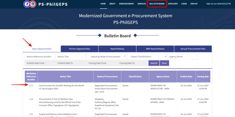 How to Bid in PhilGEPS: Bidding Opportunities