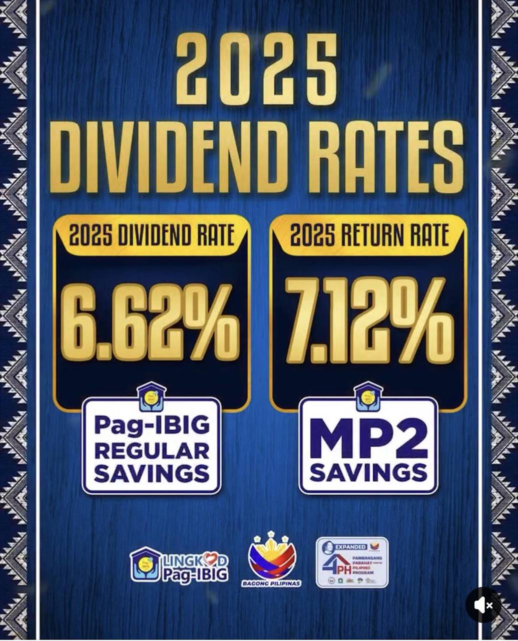 pagibig mp2 and mp1 dividend rates 2025